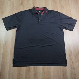 FootJoy Prodry Lisle‎ Polo Shirt Mend XXL Black Athletic Performance Outdoors